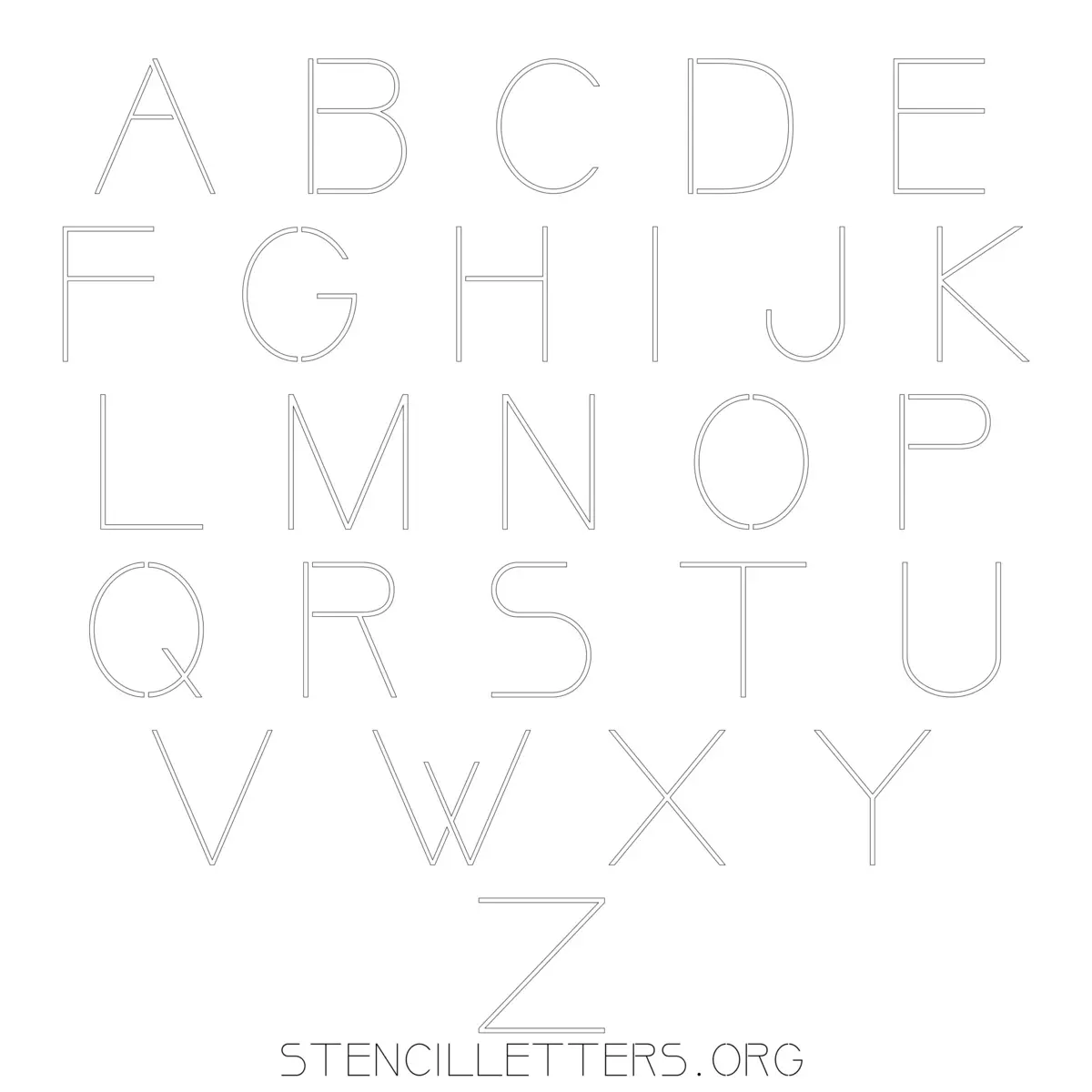 Free Printable Uppercase Letter Stencils Design Style 18 Elegant