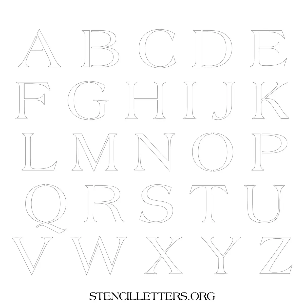 Free Printable Uppercase Letter Stencils Design Style 19 Elegant