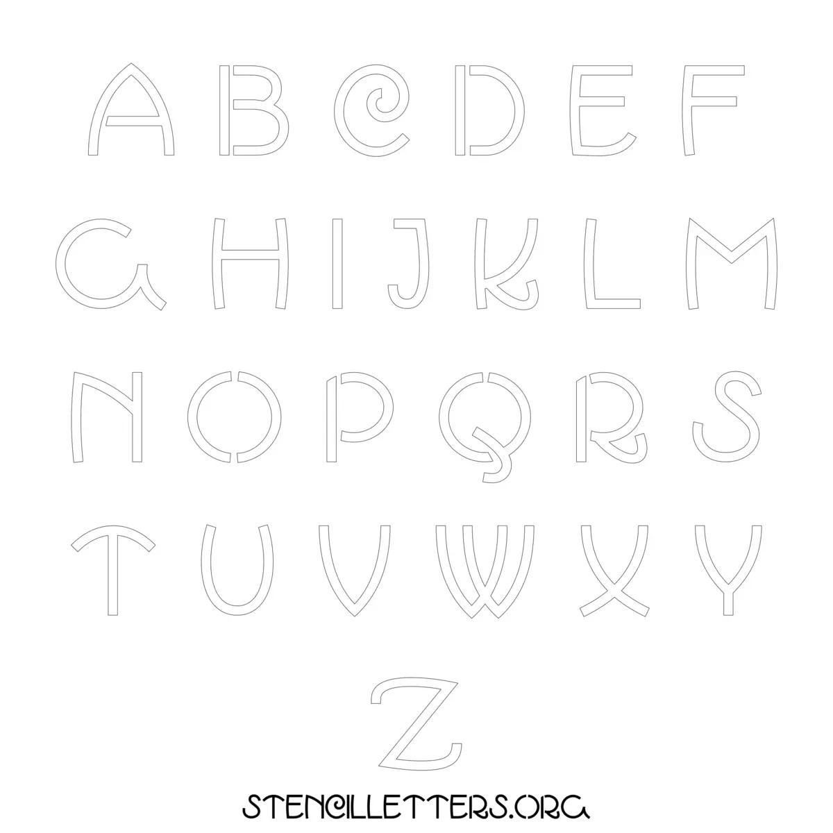 Free Printable Lowercase Letter Stencils Design Style 190 Italian