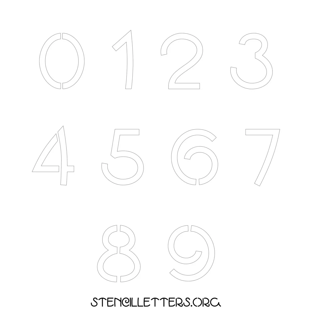 Free Printable Numbers Stencils Design Style 190 Italian
