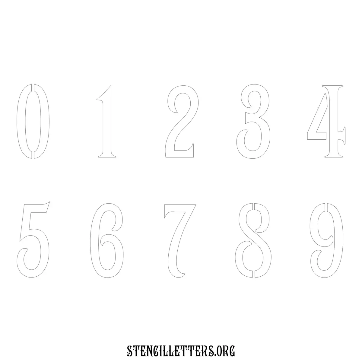 Free Printable Numbers Stencils Design Style 192 Art Nouveau