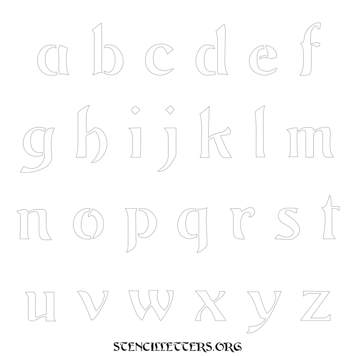 Free Printable Lowercase Letter Stencils Design Style 195 Art Nouveau
