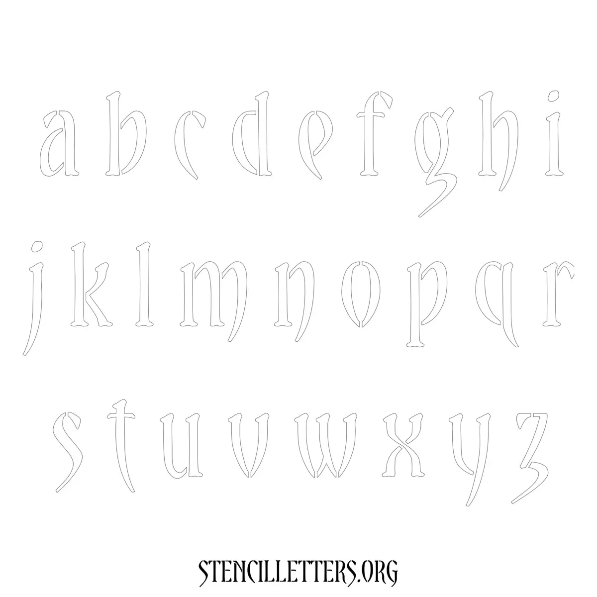 Free Printable Lowercase Letter Stencils Design Style 2 Elegant