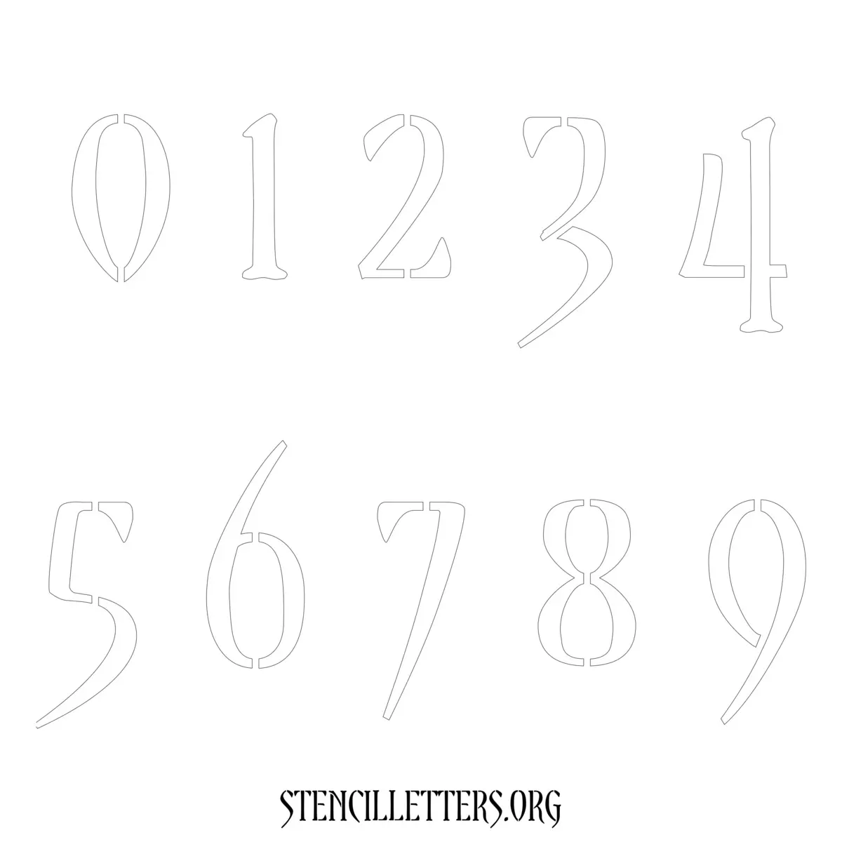 Free Printable Numbers Stencils Design Style 2 Elegant