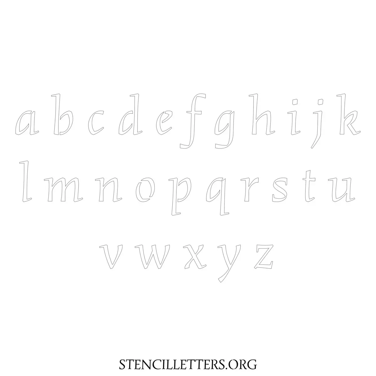 Free Printable Lowercase Letter Stencils Design Style 200 Italian