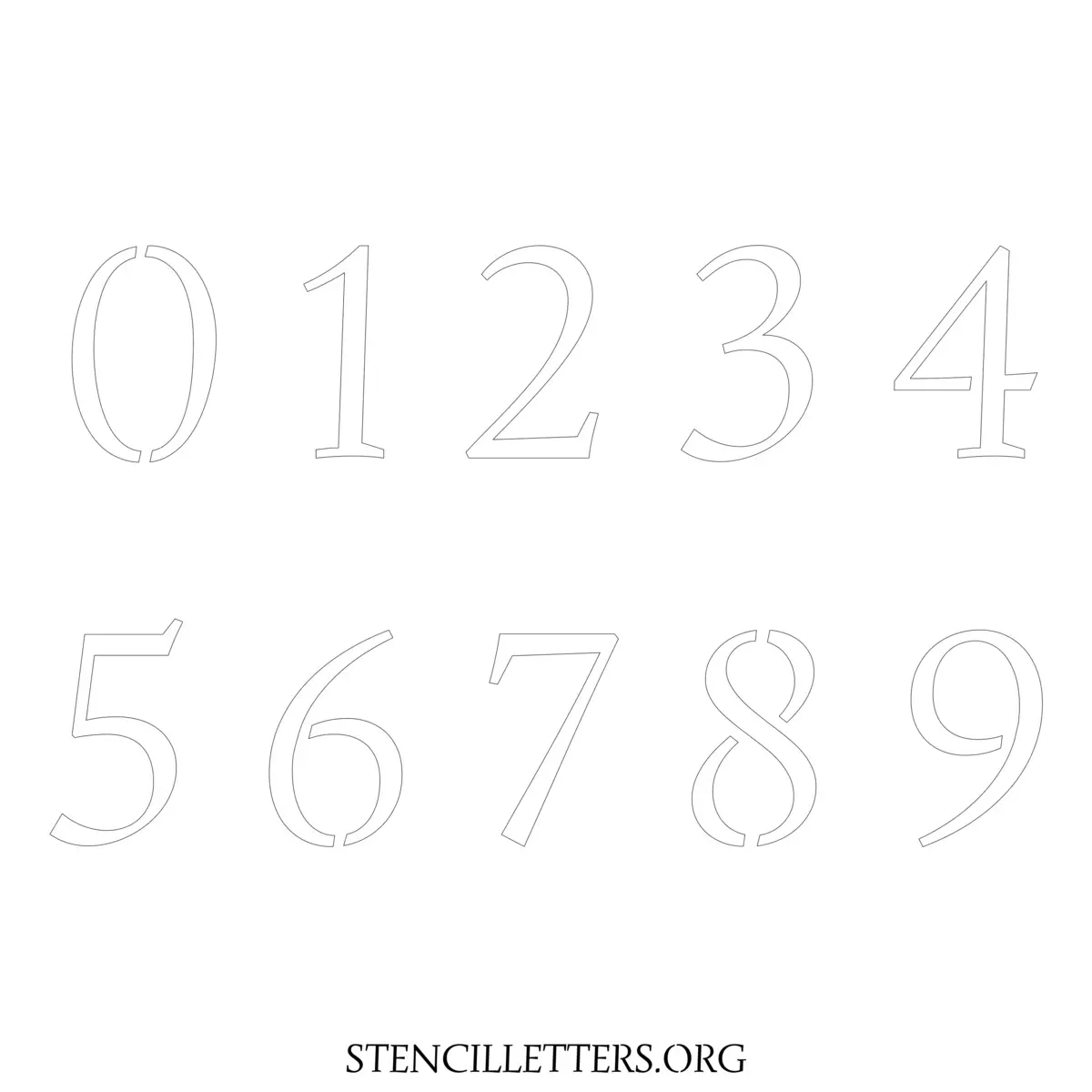 Free Printable Numbers Stencils Design Style 200 Italian