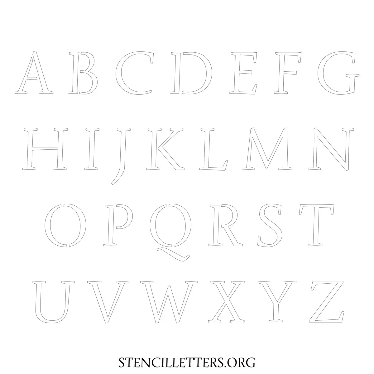 Free Printable Uppercase Letter Stencils Design Style 200 Italian