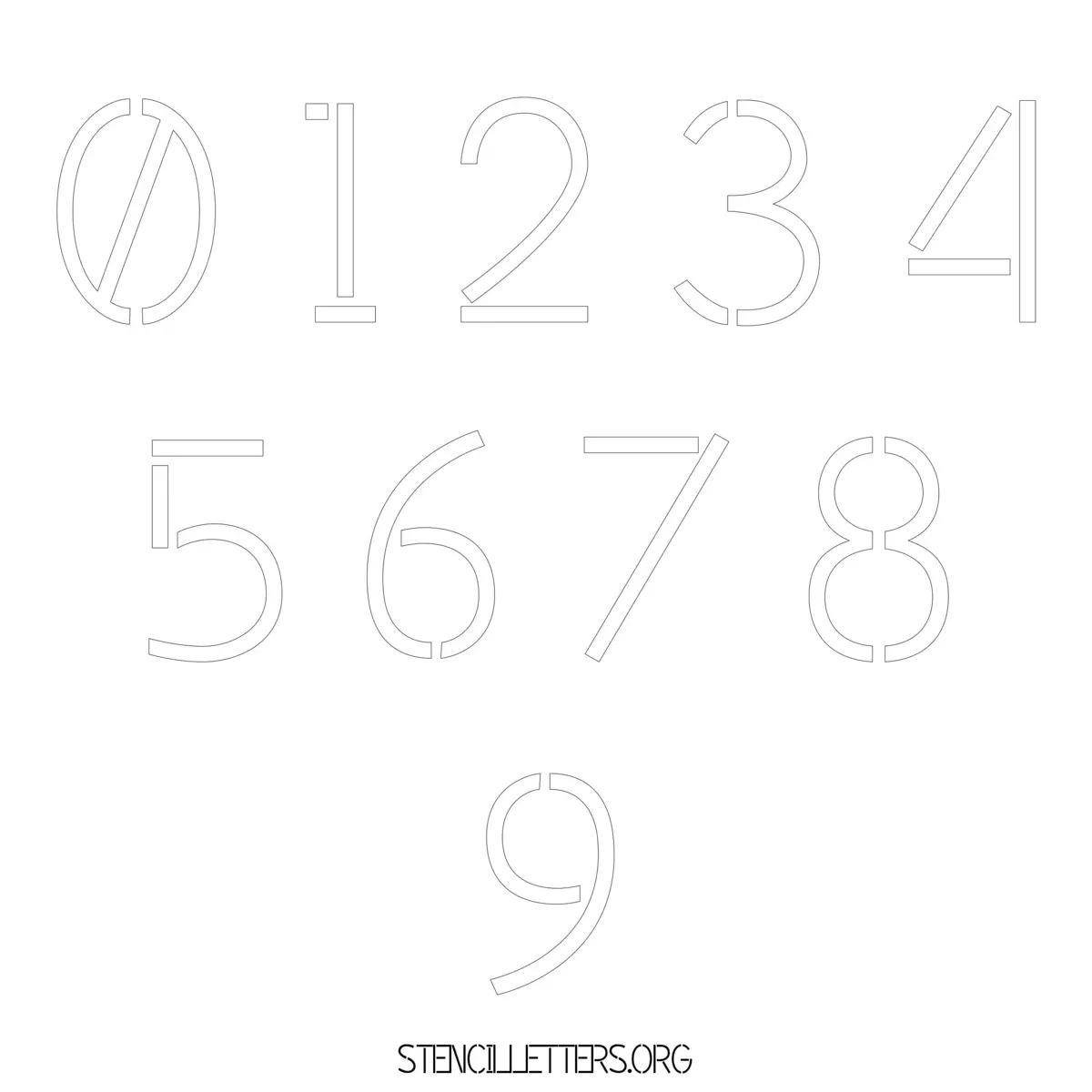 Free Printable Numbers Stencils Design Style 203 Light Stencil