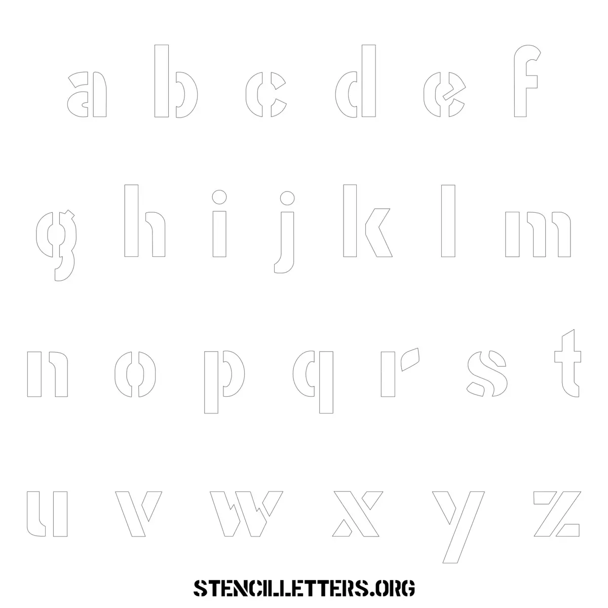 Free Printable Lowercase Letter Stencils Design Style 204 Gothic