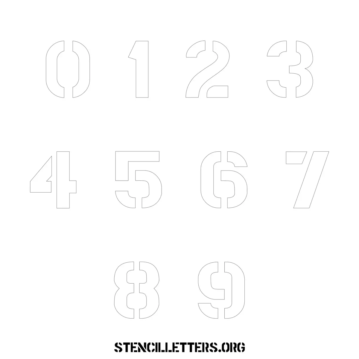 Free Printable Numbers Stencils Design Style 204 Gothic