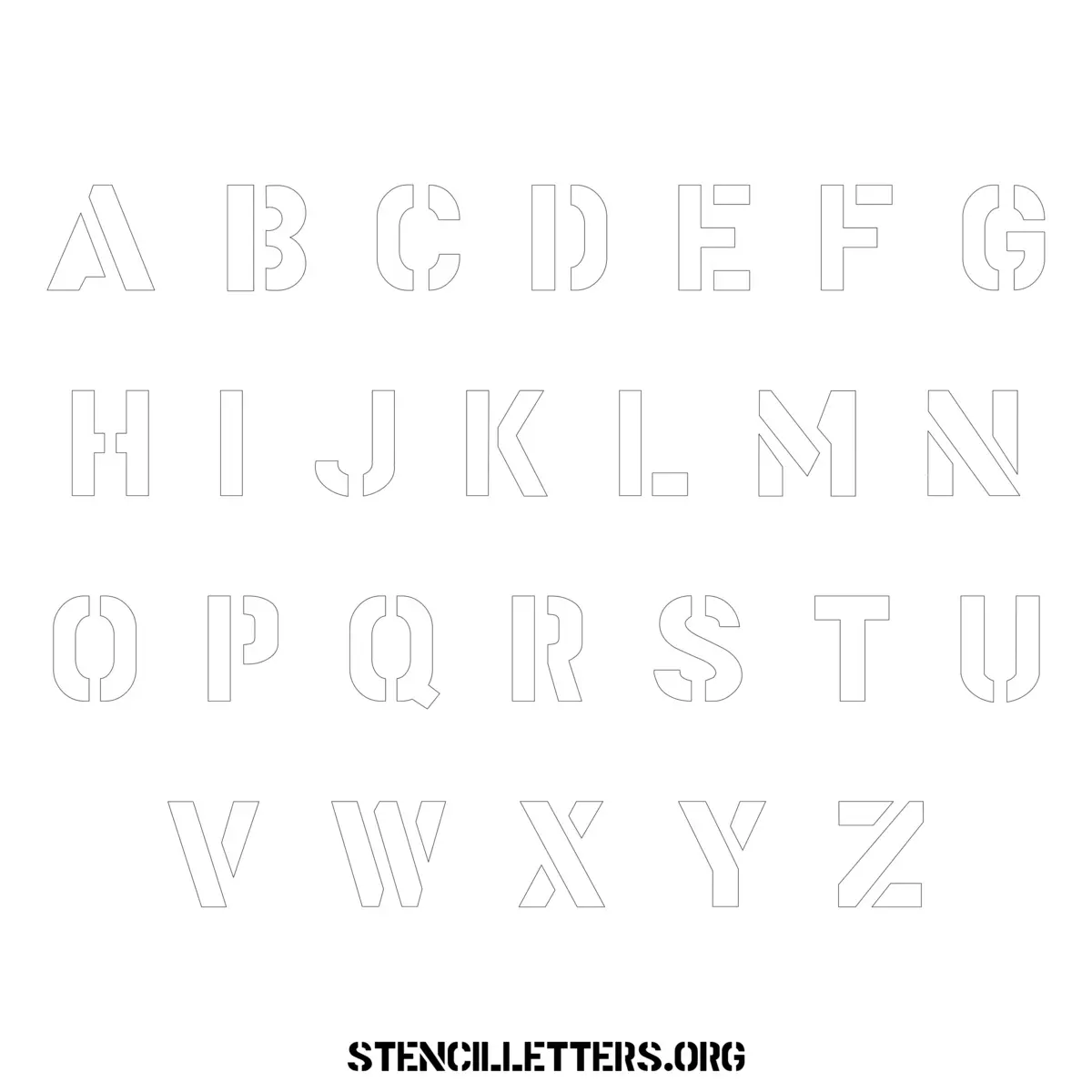 Free Printable Uppercase Letter Stencils Design Style 204 Gothic