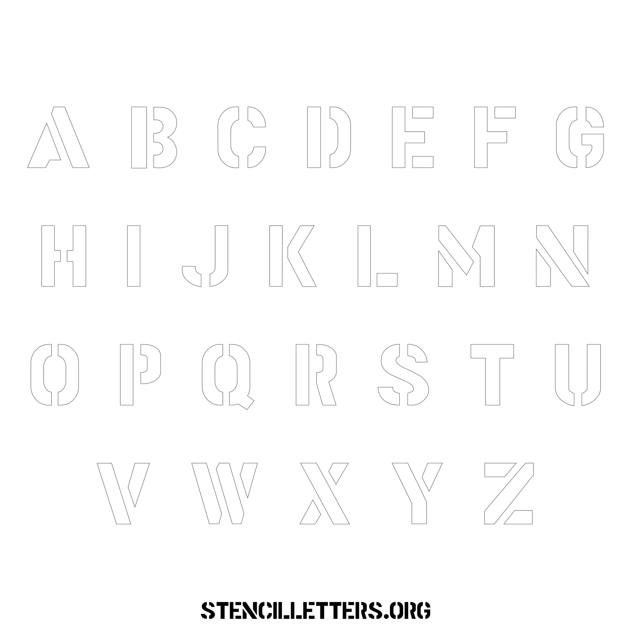 Free Printable Uppercase Letter Stencils Design Style 204 Gothic ...