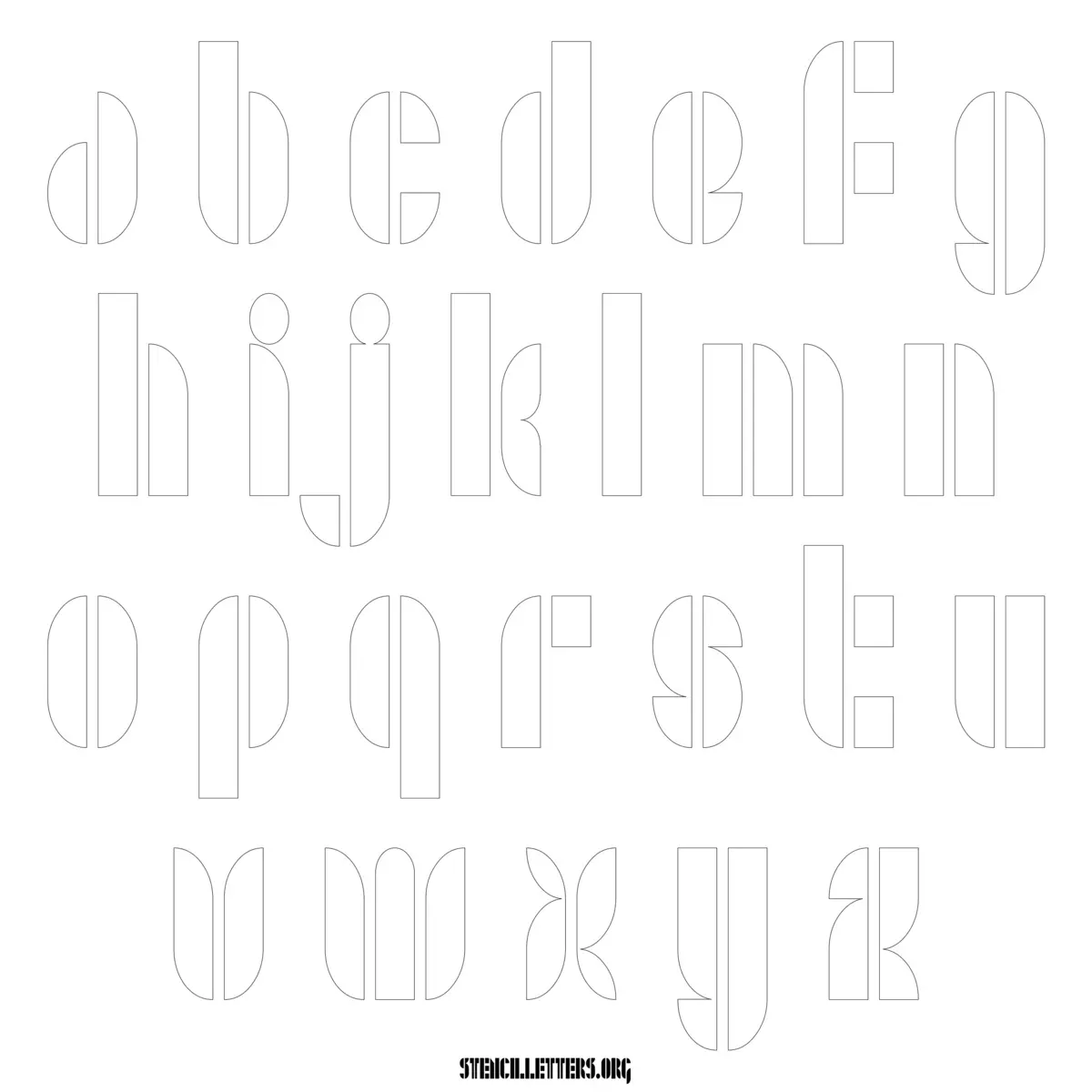 Free Printable Lowercase Letter Stencils Design Style 205 Modern