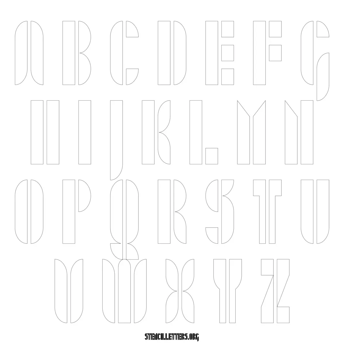Free Printable Uppercase Letter Stencils Design Style 205 Modern