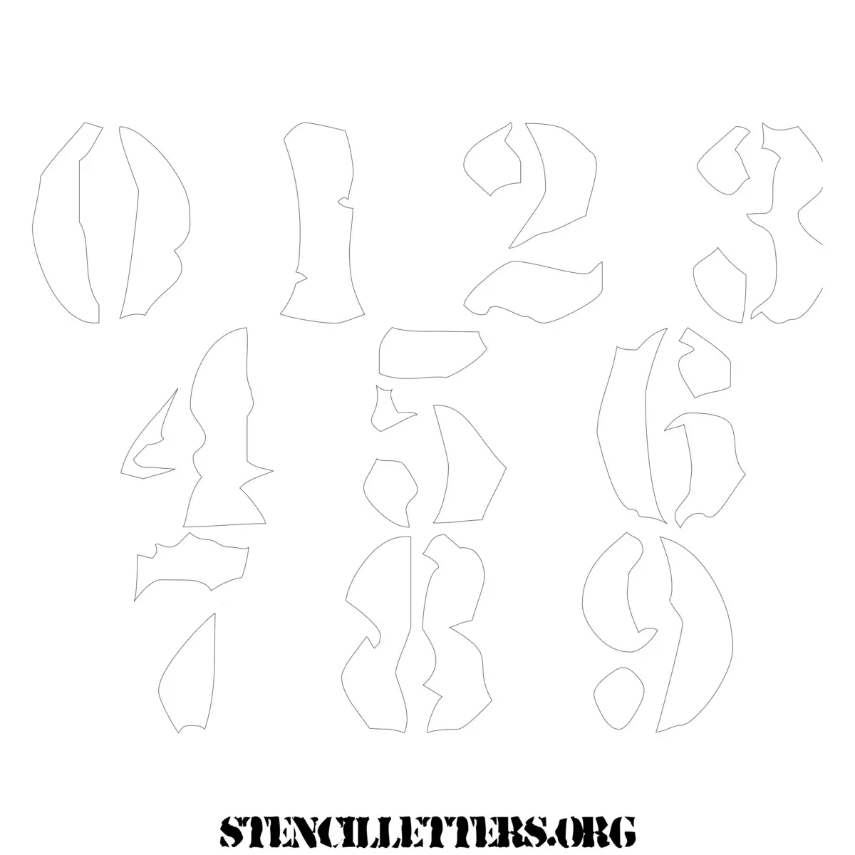 Free Printable Numbers Stencils Design Style 206 Army
