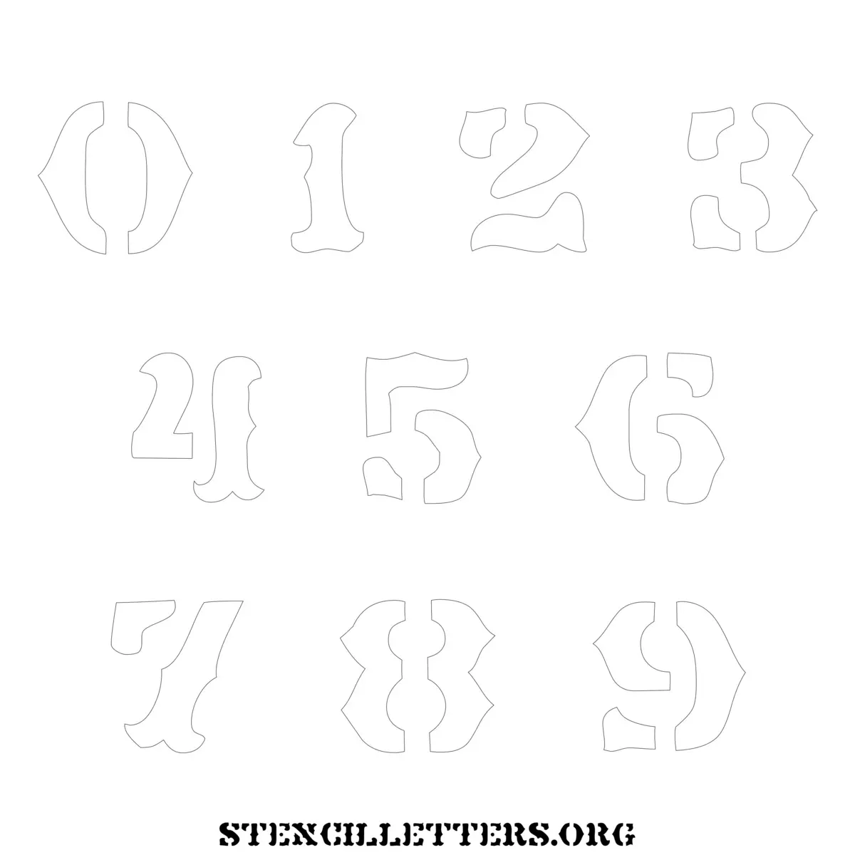 Free Printable Numbers Stencils Design Style 207 Old Western