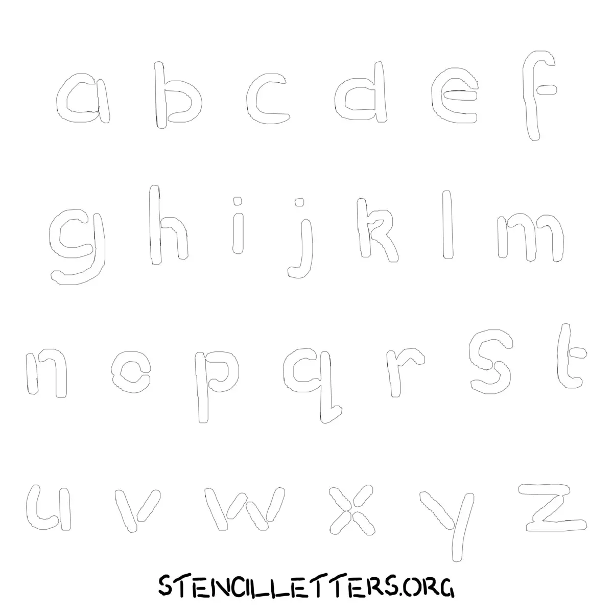 Free Printable Lowercase Letter Stencils Design Style 208 Pencil