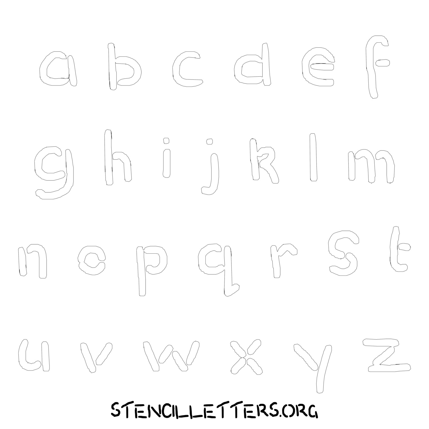 Free Printable Lowercase Letter Stencils Design Style 208 Pencil ...