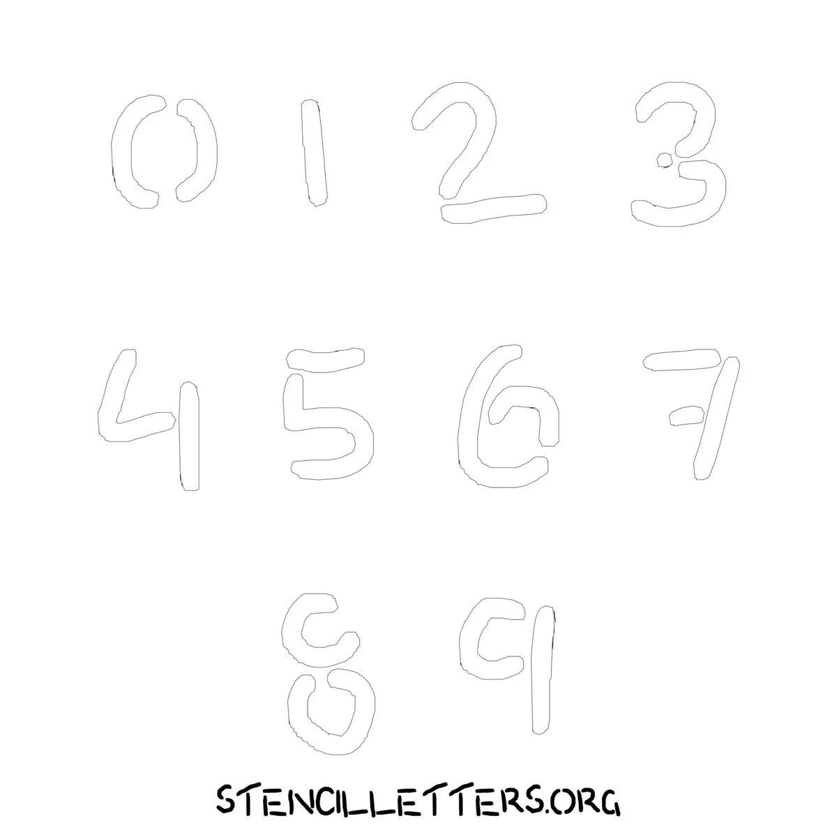 Free Printable Numbers Stencils Design Style 208 Pencil