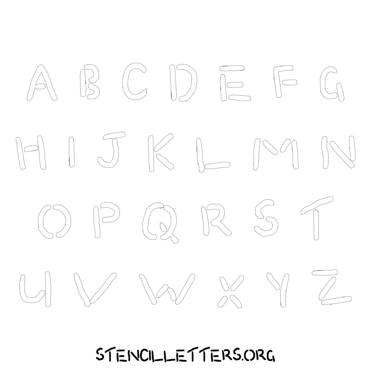 Free Printable Uppercase Letter Stencils Design Style 208 Pencil