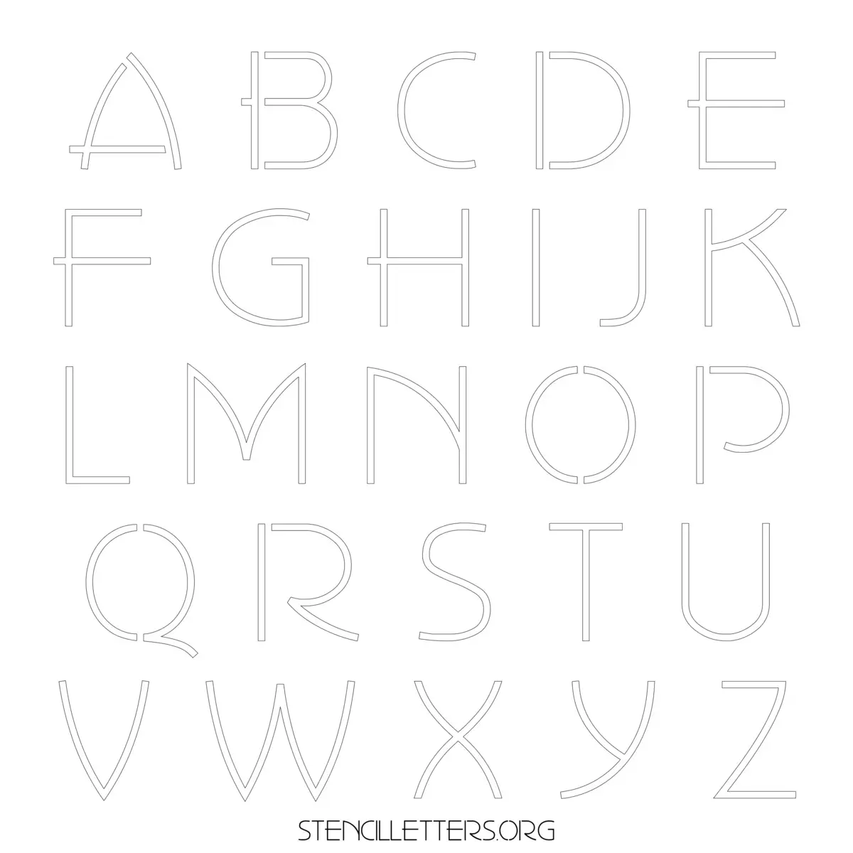 Free Printable Uppercase Letter Stencils Design Style 21 Elegant