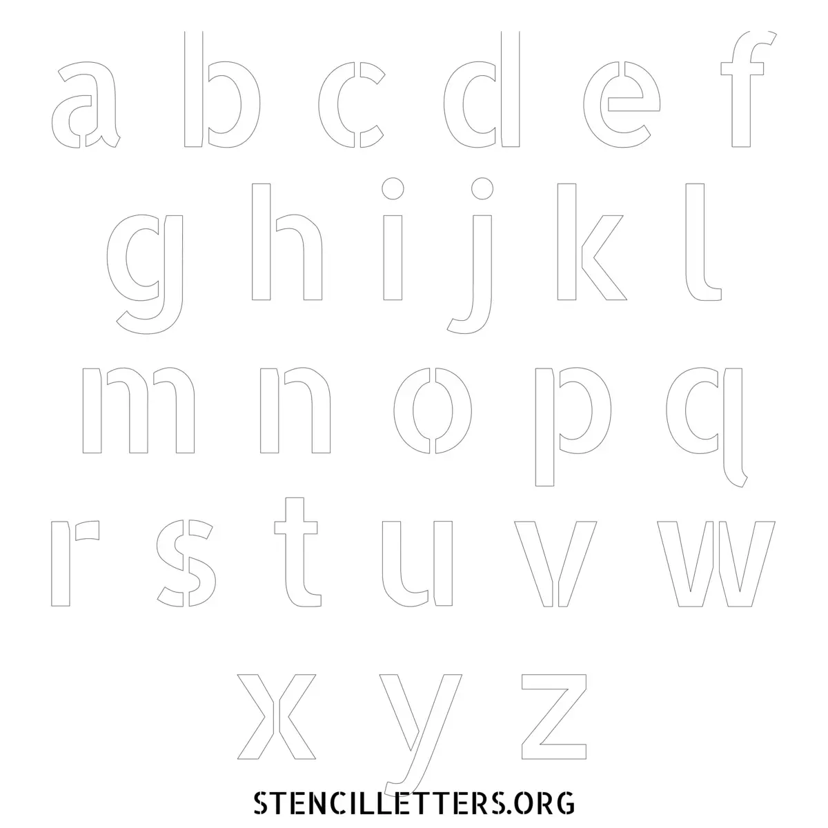 Free Printable Lowercase Letter Stencils Design Style 211 Sans Serif