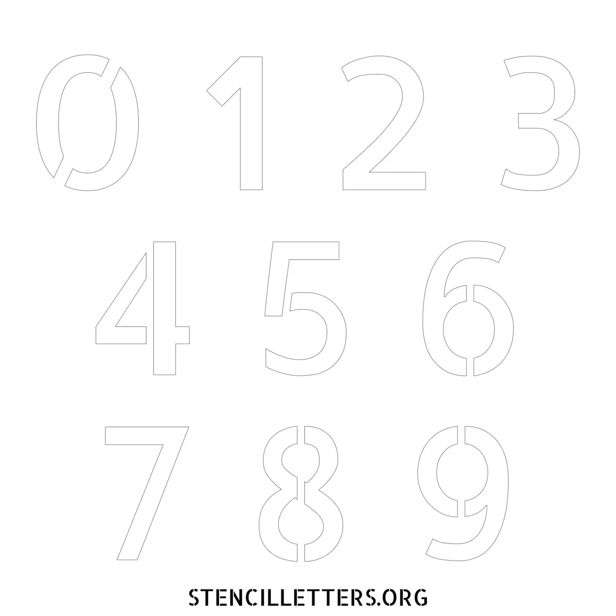 Free Printable Numbers Stencils Design Style 211 Sans Serif