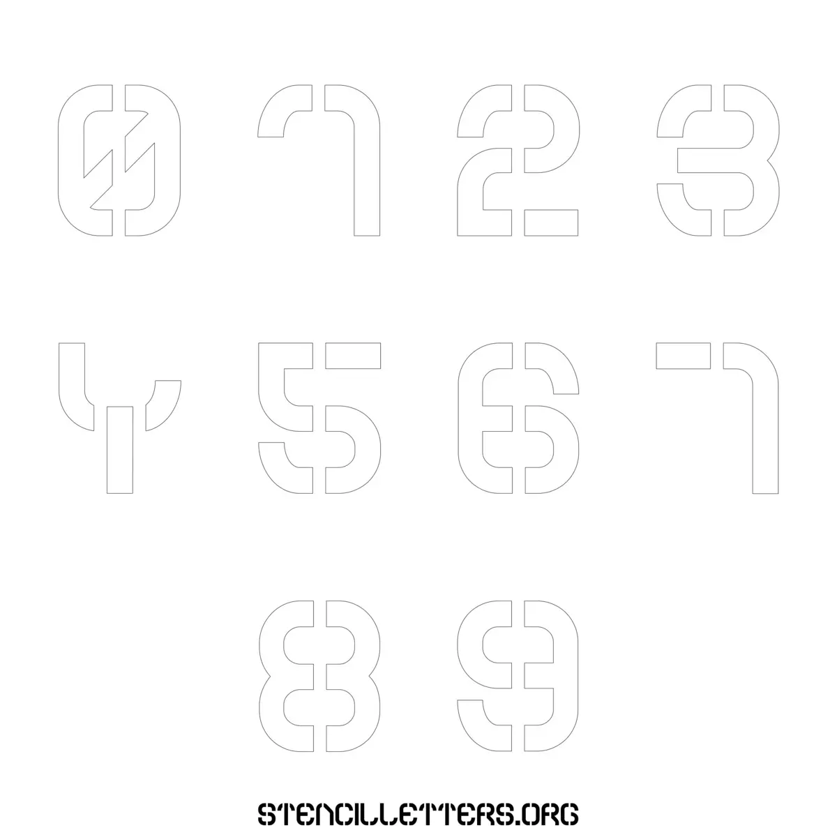 Free Printable Numbers Stencils Design Style 212 Futuristic