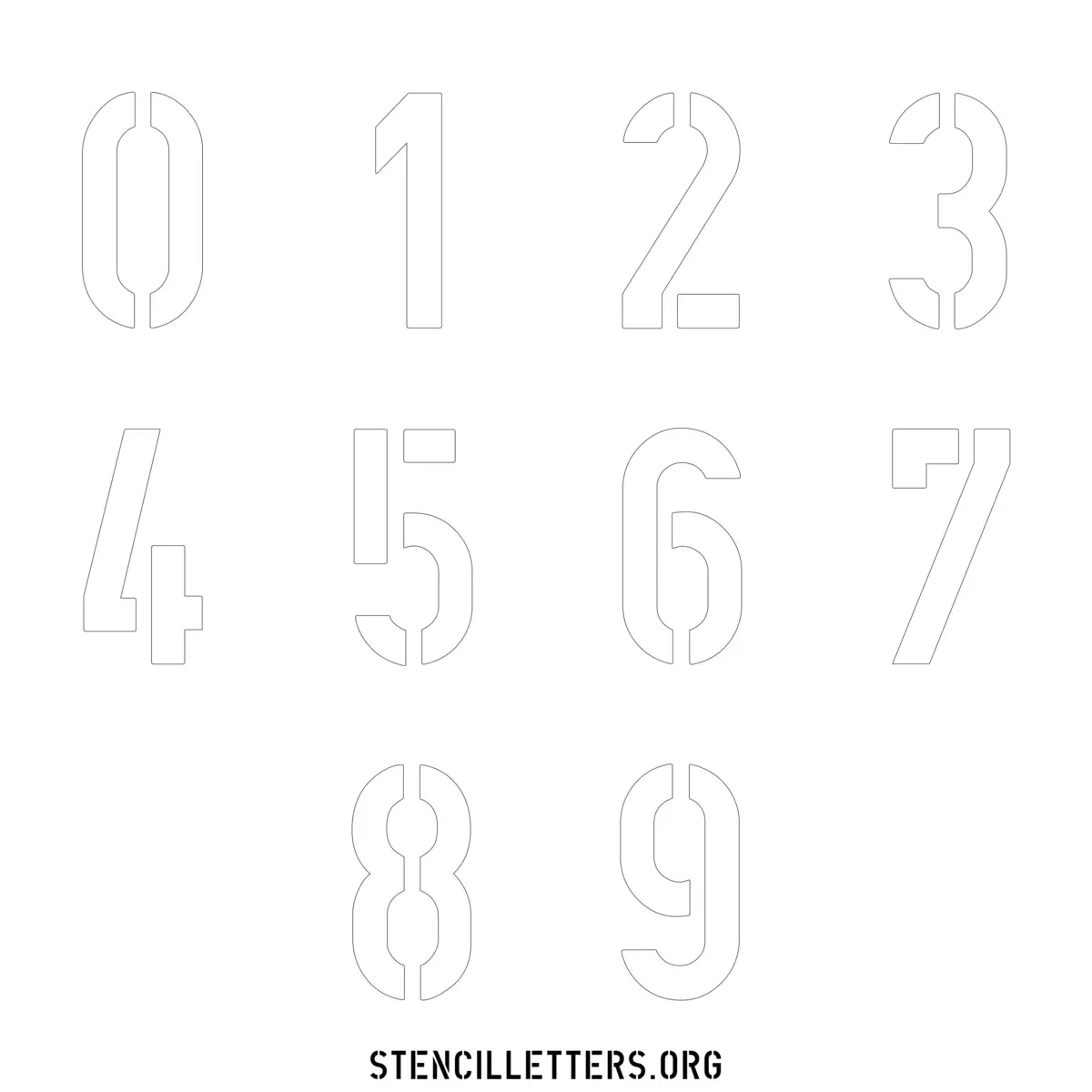 Free Printable Numbers Stencils Design Style 213 Army