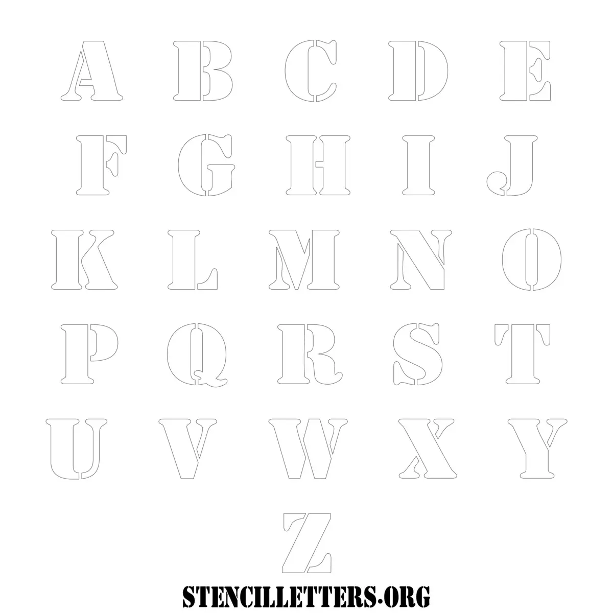 Free Printable Lowercase Letter Stencils Design Style 216 Army