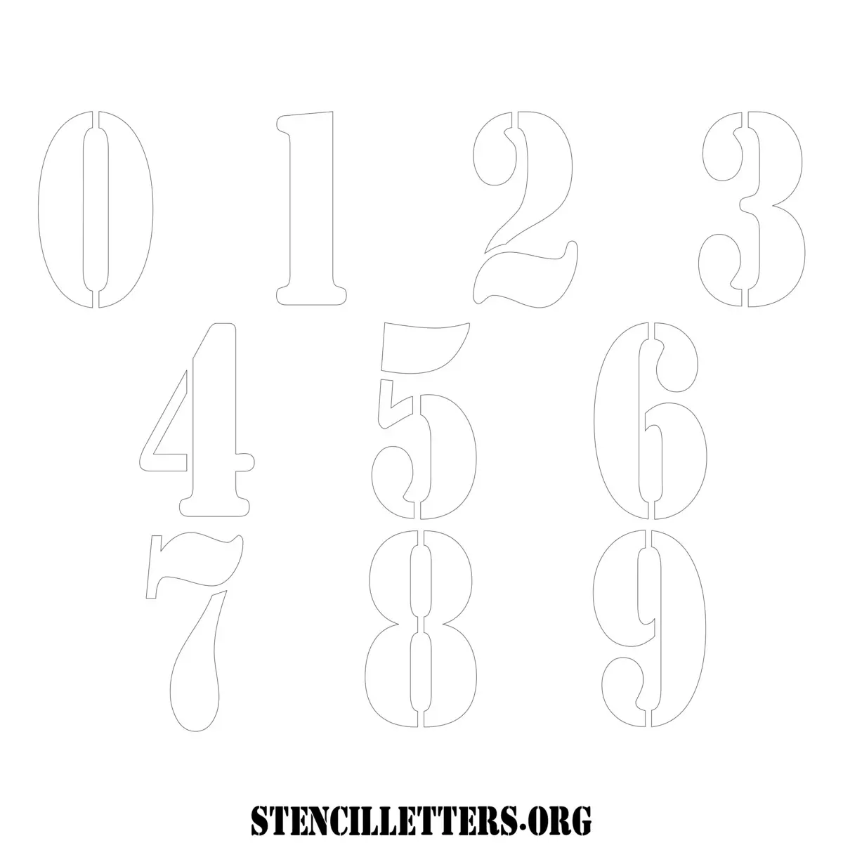 Free Printable Numbers Stencils Design Style 216 Army
