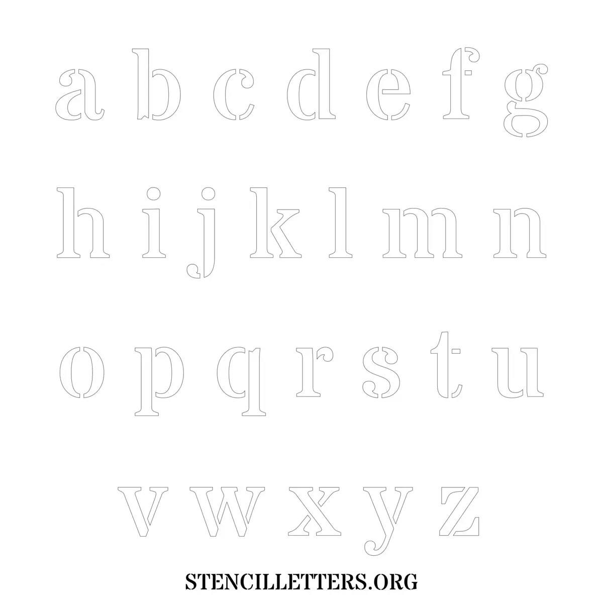 Free Printable Lowercase Letter Stencils Design Style 217 Army