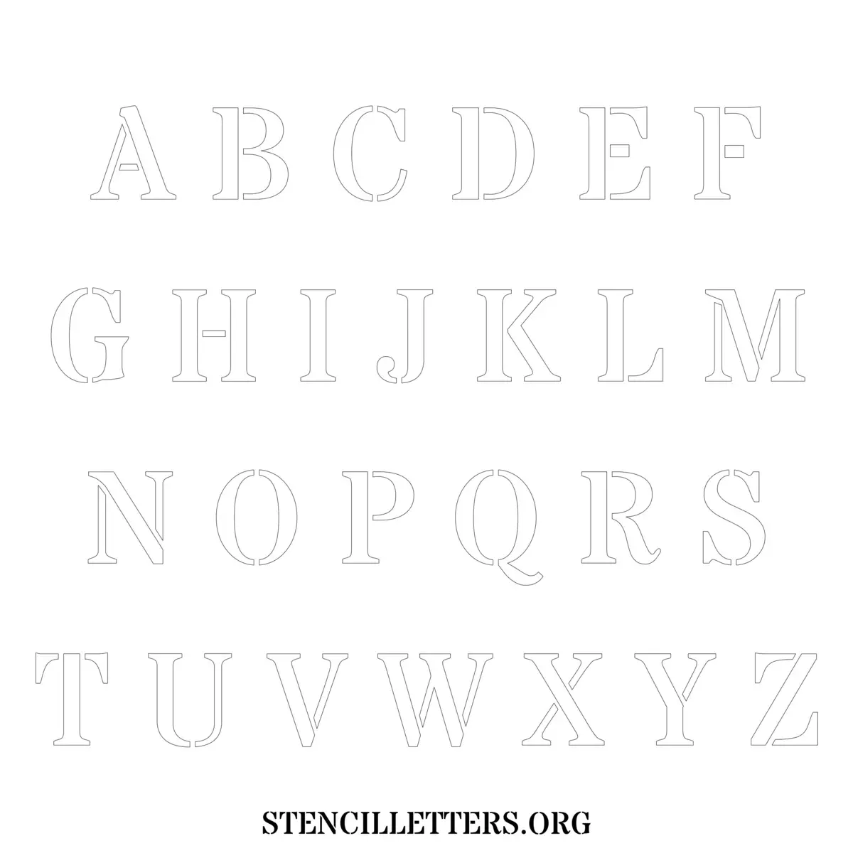 Free Printable Uppercase Letter Stencils Design Style 217 Army