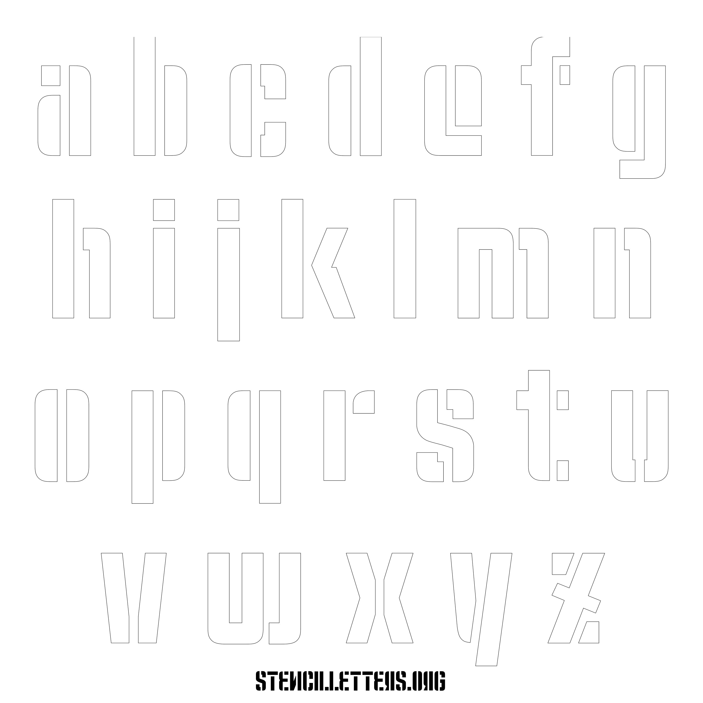 Free Printable Lowercase Letter Stencils Design Style 218 Modern ...