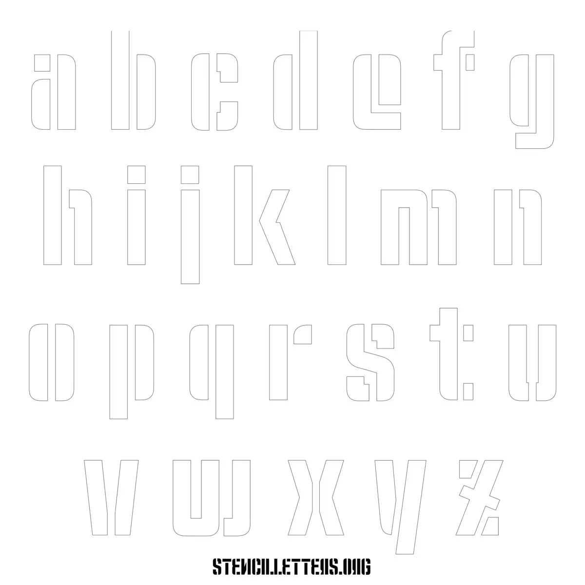 Free Printable Lowercase Letter Stencils Design Style 218 Modern