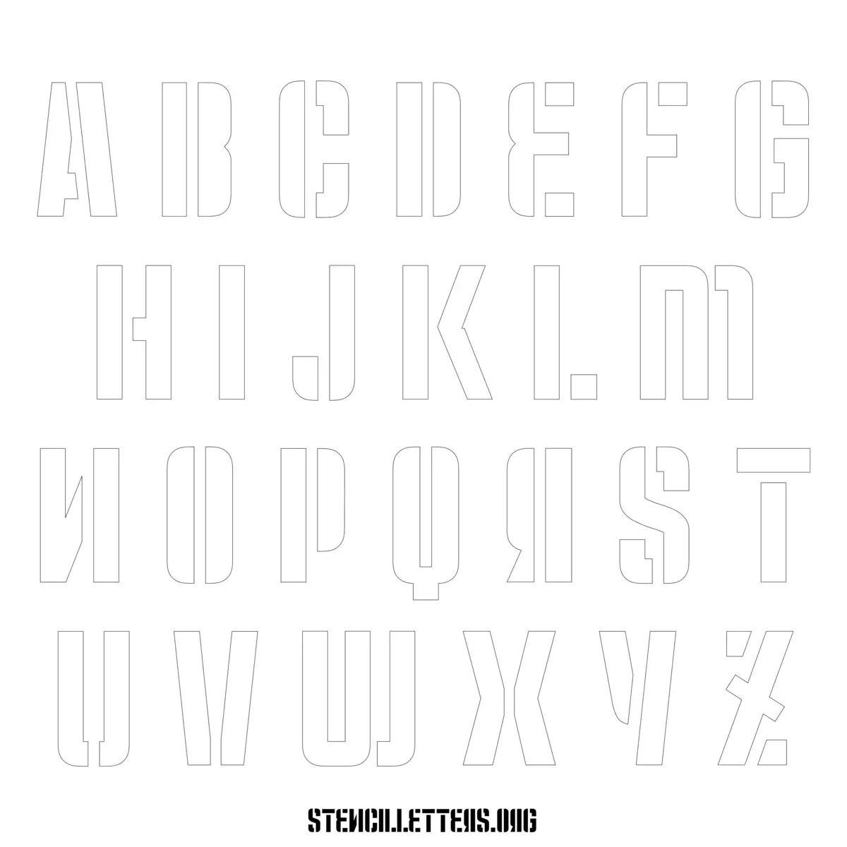 Free Printable Uppercase Letter Stencils Design Style 218 Modern