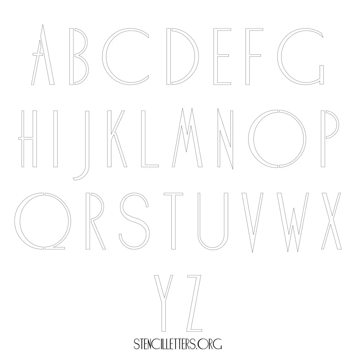 Free Printable Uppercase Letter Stencils Design Style 22 Elegant