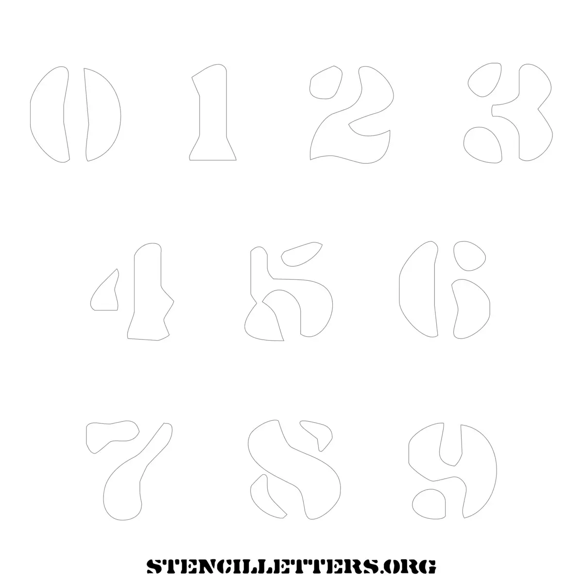 Free Printable Numbers Stencils Design Style 220 Stone