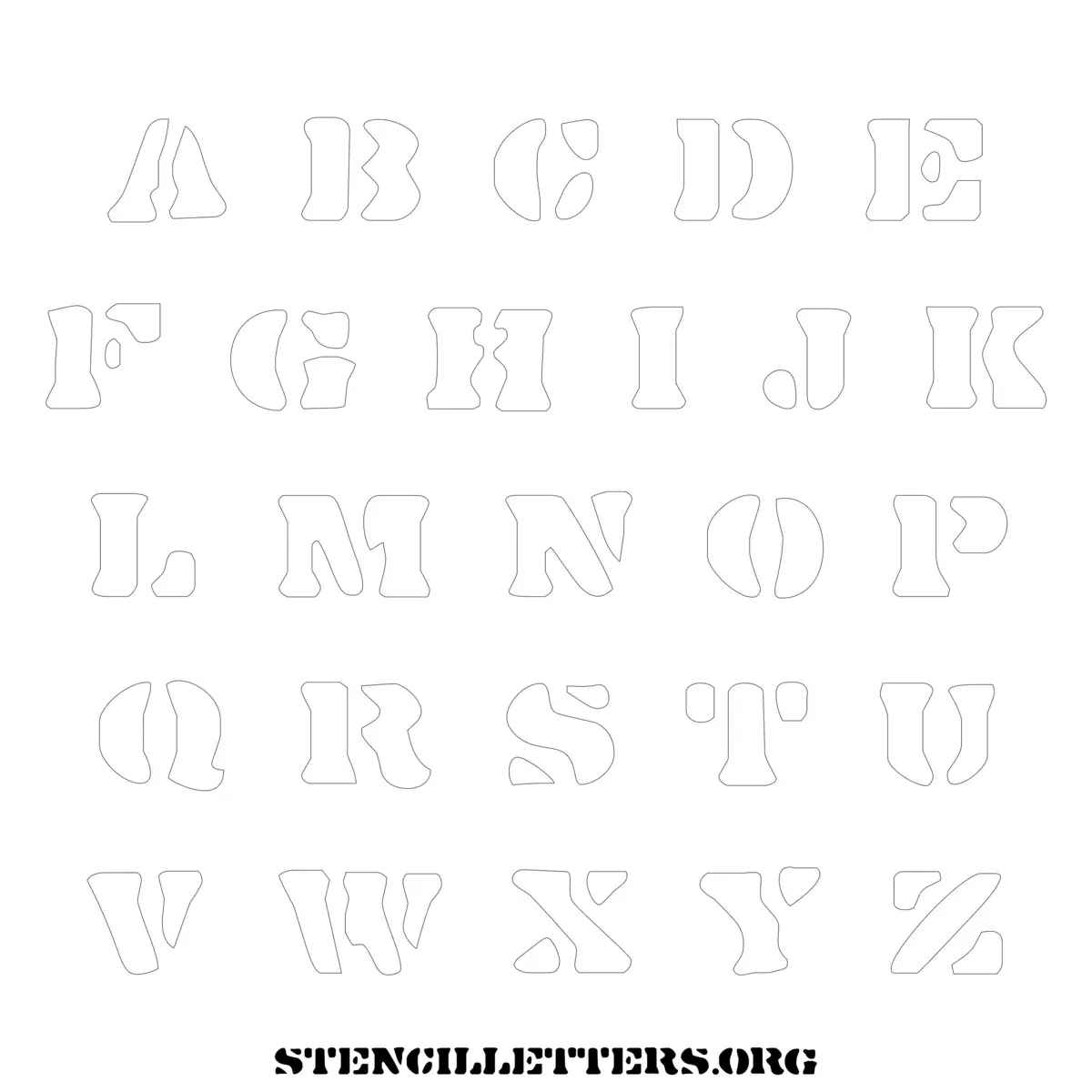 Free Printable Uppercase Letter Stencils Design Style 220 Stone