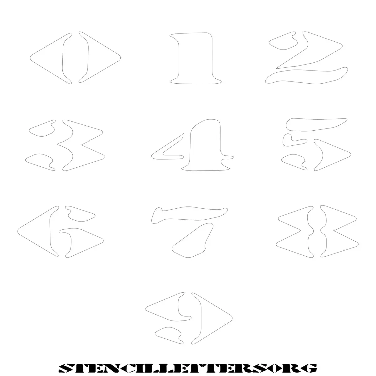 Free Printable Numbers Stencils Design Style 221 Fat Stencil