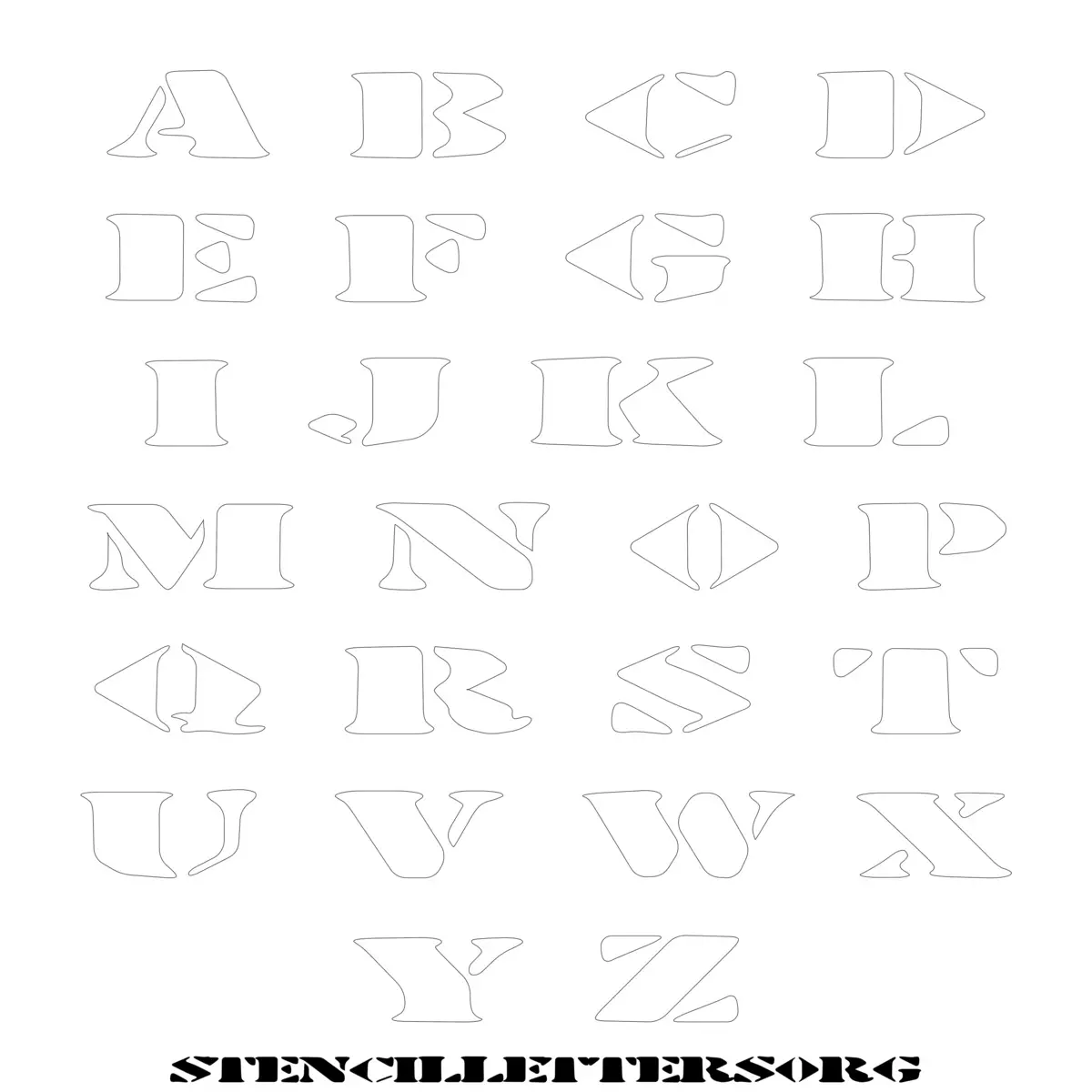 Free Printable Uppercase Letter Stencils Design Style 221 Fat Stencil