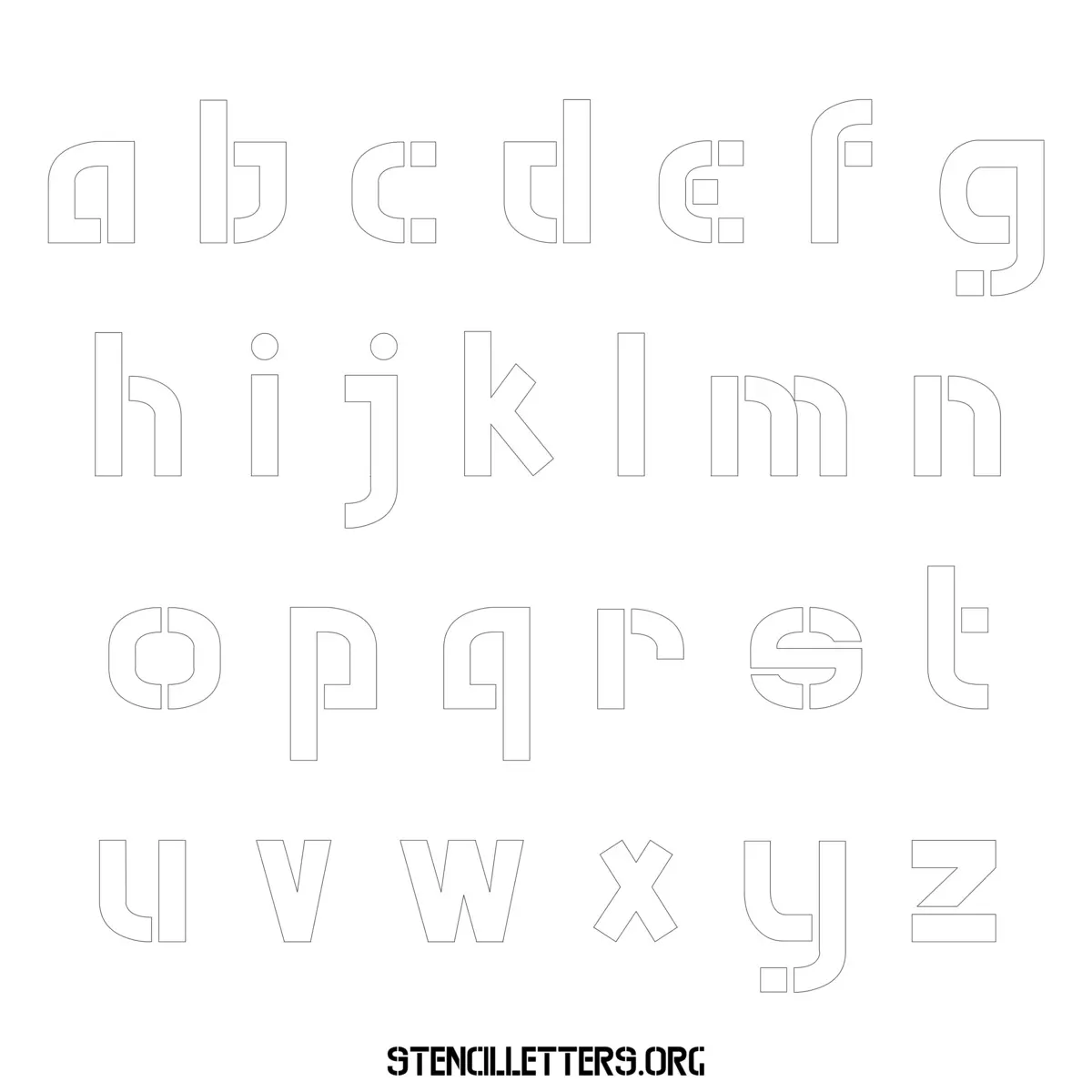 Free Printable Lowercase Letter Stencils Design Style 225 Edgy