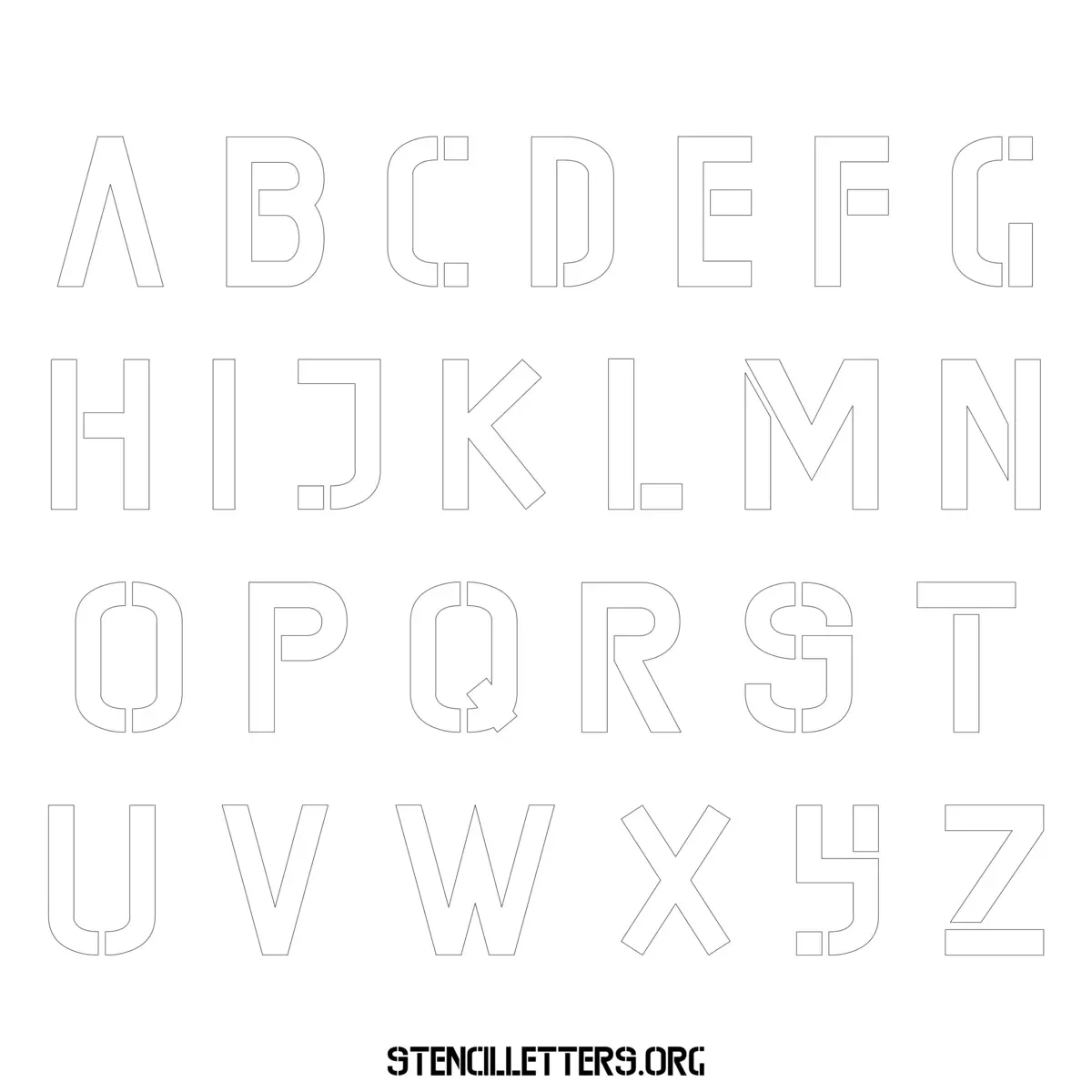 Free Printable Uppercase Letter Stencils Design Style 225 Edgy