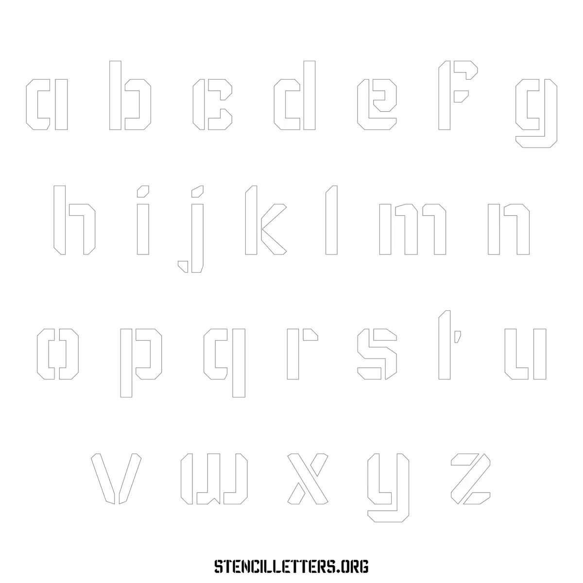 Free Printable Lowercase Letter Stencils Design Style 227 Modern