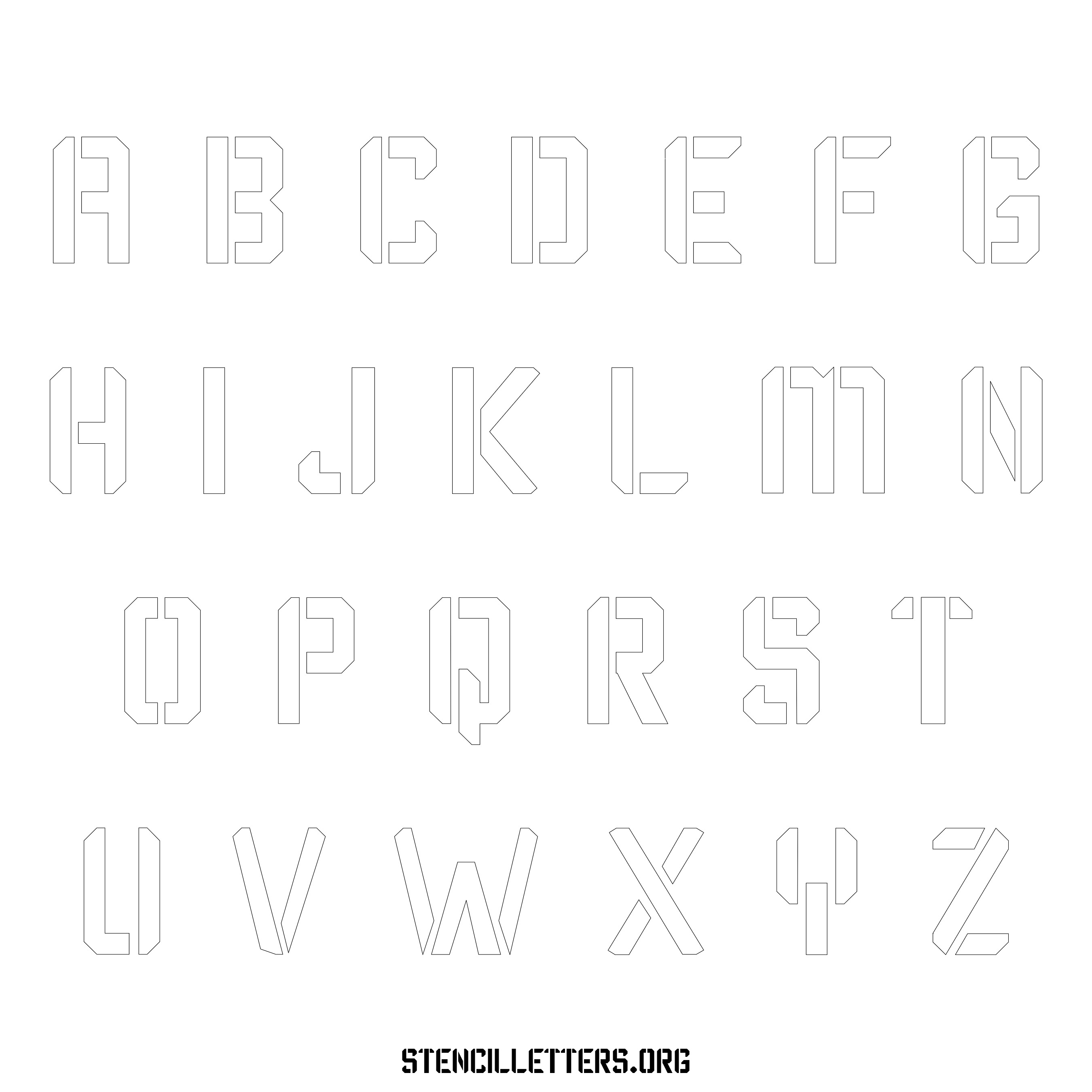 Free Printable Uppercase Letter Stencils Design Style 227 Modern ...