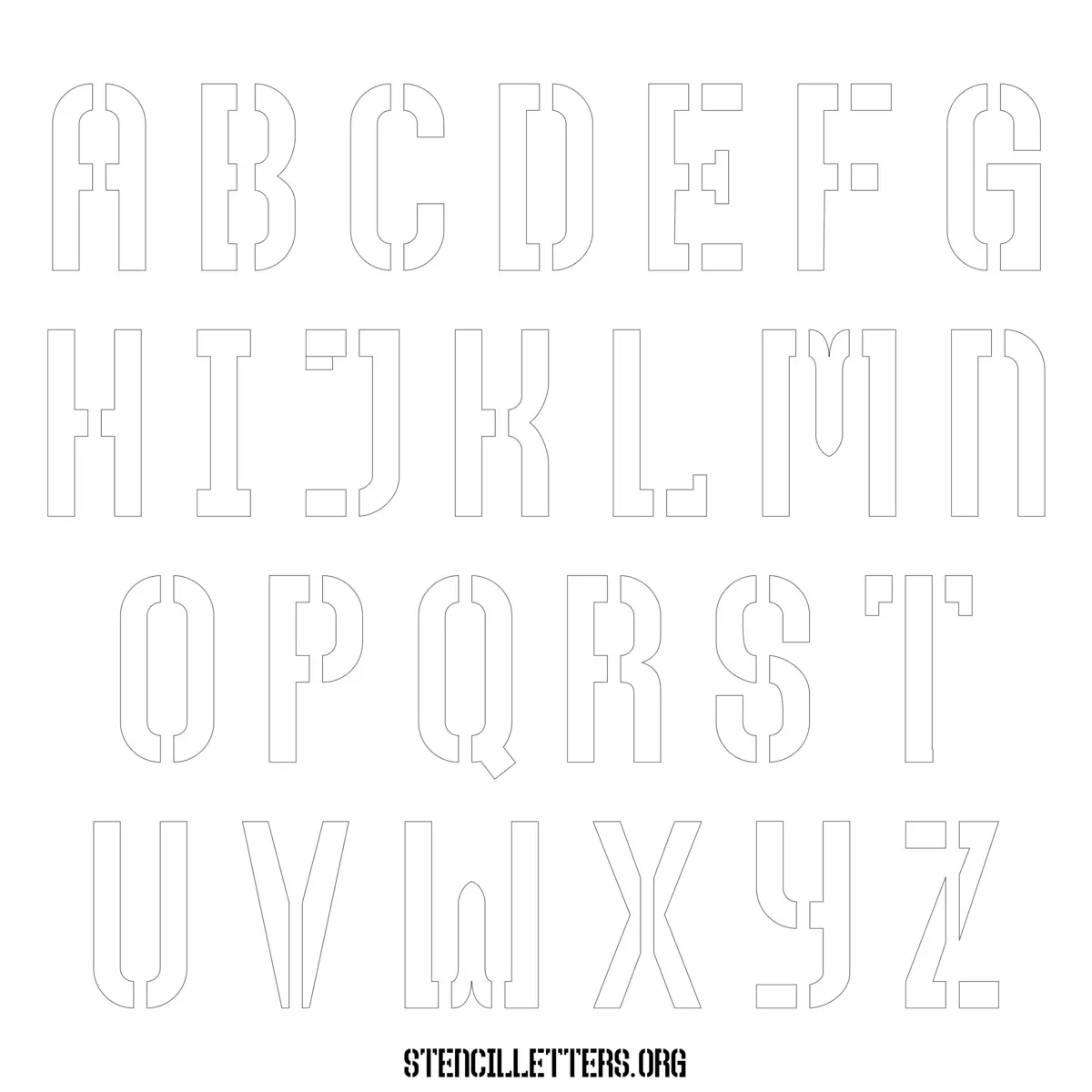 Free Printable Uppercase Letter Stencils Design Style 228 Tall