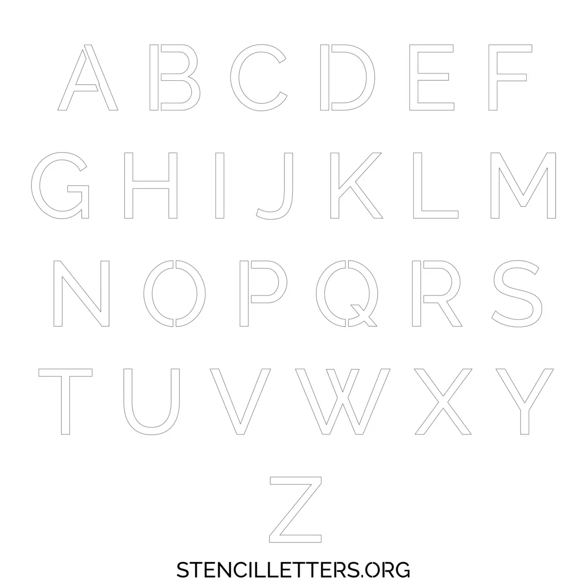 Free Printable Uppercase Letter Stencils Design Style 23 Elegant
