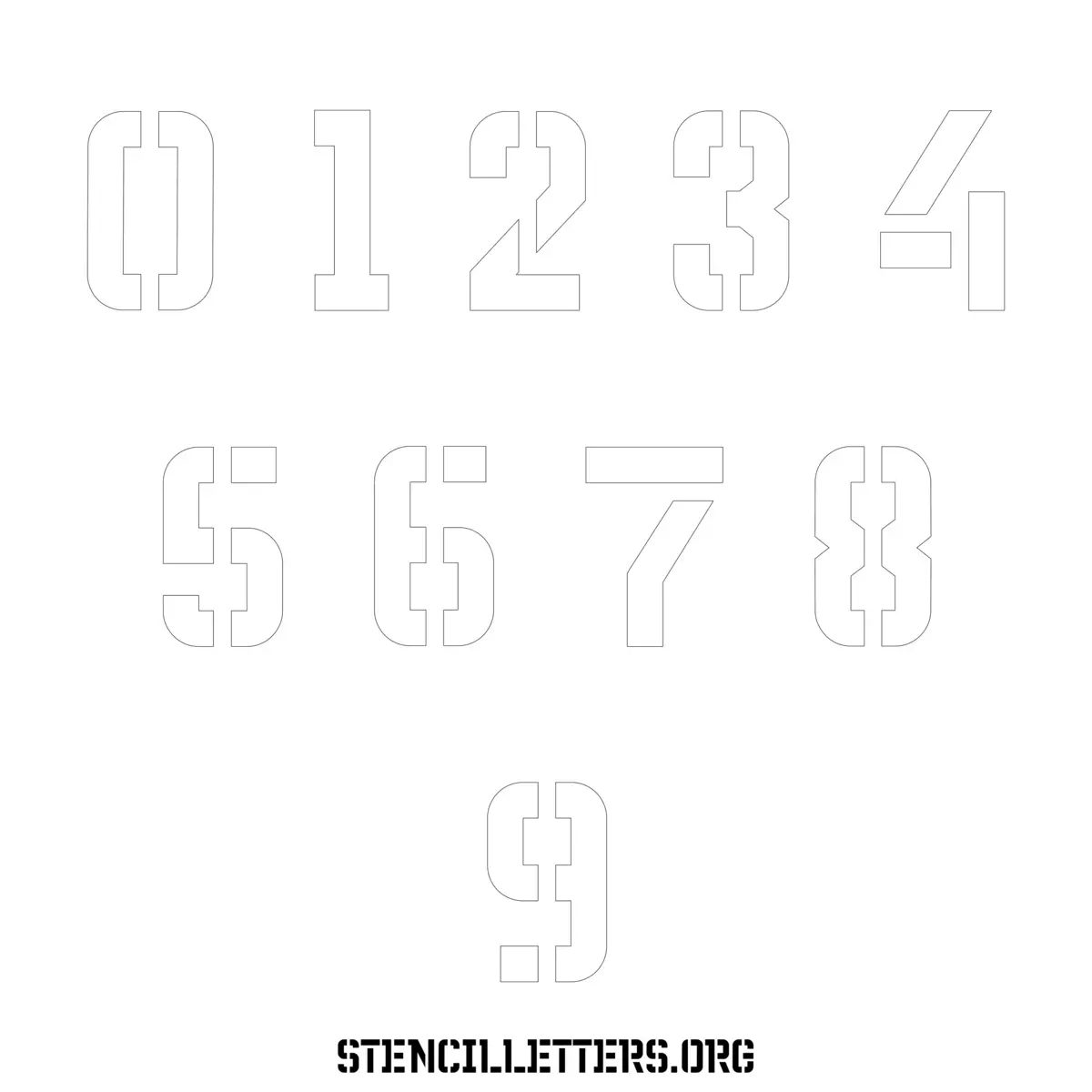 Free Printable Numbers Stencils Design Style 230 Futuristic