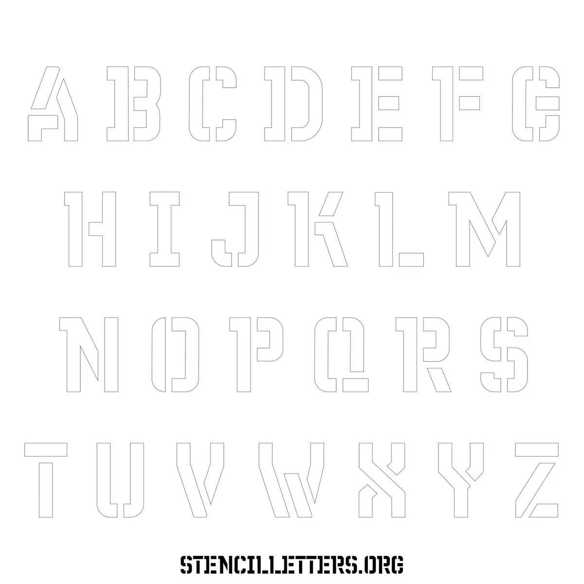 Free Printable Uppercase Letter Stencils Design Style 230 Futuristic