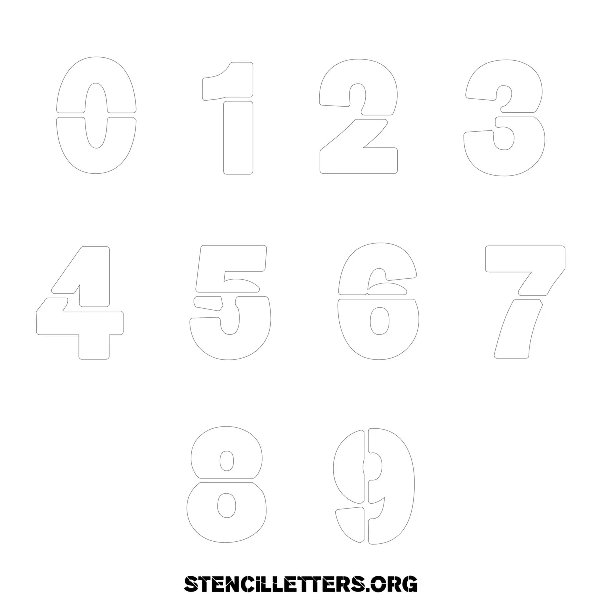 Free Printable Numbers Stencils Design Style 233 Heavy Bold